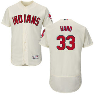 Indians #33 Brad Hand Cream Flexbase Authentic Collection Stitched Baseball Jersey