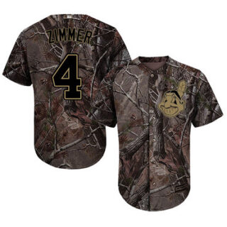 Indians #4 Bradley Zimmer Camo Realtree Collection Cool Base Stitched Baseball Jersey