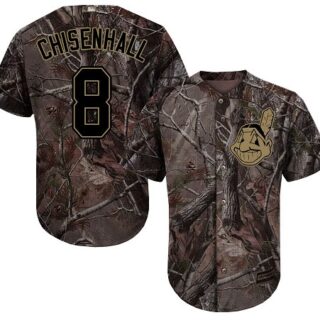 Indians #8 Lonnie Chisenhall Camo Realtree Collection Cool Base Stitched Baseball Jersey