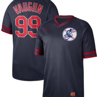 Indians #99 Ricky Vaughn Navy Authentic Cooperstown Collection Stitched Baseball Jersey