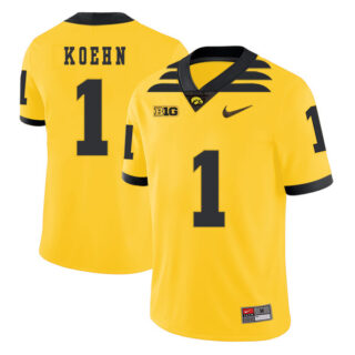Youth Iowa Hawkeyes #1 Marshall Koehn Pasat Yellow College Football Jerseys