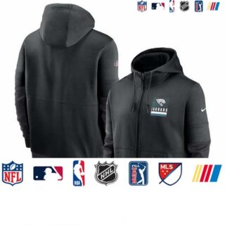 Jacksonville Jaguars Nike Sideline Impact Lockup Performance Full-Zip Hoodie Black