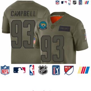 Jaguars #93 Calais Campbell Camo Men's Stitched Football Limited 2019 Salute To Service Jersey
