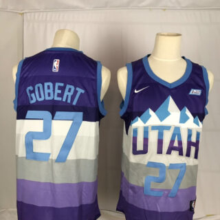 Jazz 27 Rudy Gobert Purple City Edition Nike Swingman Jersey