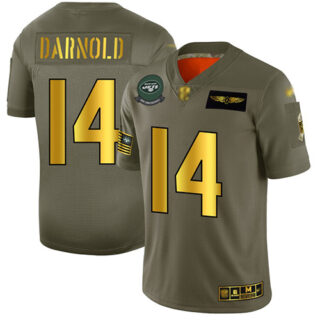 Jets #14 Sam Darnold Camo Gold Men's Stitched Football Limited 2019 Salute To Service Jersey