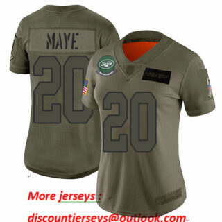 Jets #20 Marcus Maye Camo Women's Stitched Football Limited 2019 Salute to Service Jersey