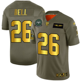 Jets #26 Le'Veon Bell Camo Gold Men's Stitched Football Limited 2019 Salute To Service Jersey