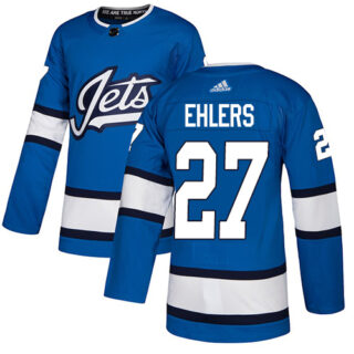 Jets #27 Nikolaj Ehlers Blue Alternate Authentic Stitched Hockey Jersey