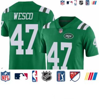 Jets #47 Trevon Wesco Green Men's Stitched Football Limited Rush Jersey