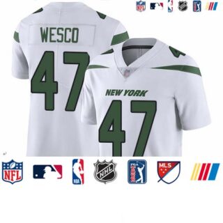 Jets #47 Trevon Wesco White Men's Stitched Football Vapor Untouchable Limited Jersey