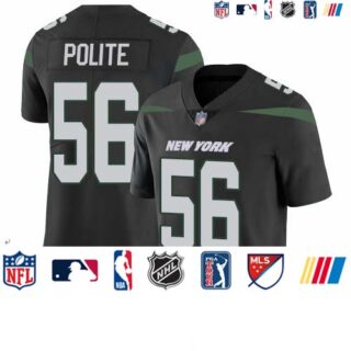 Jets #56 Jachai Polite Black Alternate Men's Stitched Football Vapor Untouchable Limited Jersey