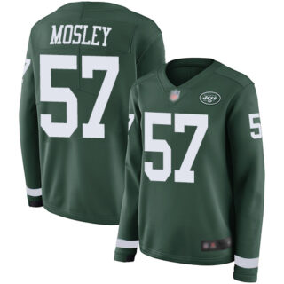 Jets #57 C.J. Mosley Green Team Color Women's Stitched Football Limited Therma Long Sleeve Jersey