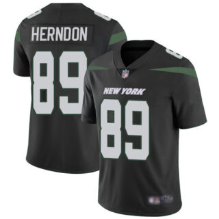Jets #89 Chris Herndon Black Alternate Men's Stitched Football Vapor Untouchable Limited Jersey