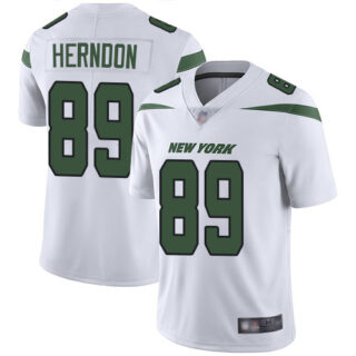 Jets #89 Chris Herndon White Men's Stitched Football Vapor Untouchable Limited Jersey