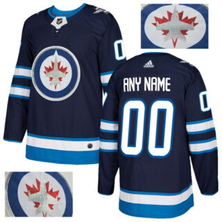 Jets Men's Customized Navy With Special Glittery Logo Adidas Jersey