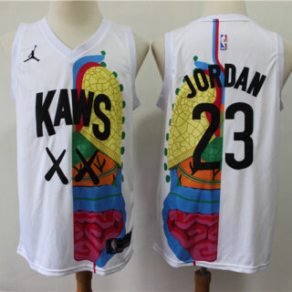 KAWS X Jordan 23 Michael Jordan White NBA Jersey