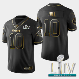 Kansas City Chiefs #10 Tyreek Hill Vapor Limited Black Golden Super Bowl LIV 2020 Jersey