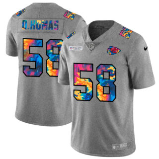 Kansas City Chiefs #58 Derrick Thomas Men's Nike Multi-Color 2020 NFL Crucial Catch NFL Jersey Greyheather
