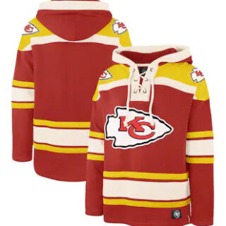 Kansas City Chiefs '47 Lacer V-Neck Pullover Hoodie u2013 Red Gold