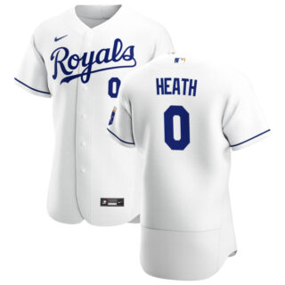 Kansas City Royals #0 Nick Heath Men's Nike White Home 2020 Authentic Player MLB Jersey