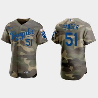 Kansas City Royals #51 Brady Singer Men's Nike 2021 Armed Forces Day Authentic MLB Jersey -Camo