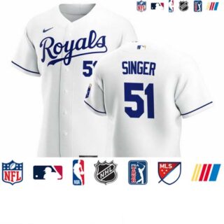 Kansas City Royals #51 Brady Singer Men's Nike White Home 2020 Authentic Player MLB Jersey