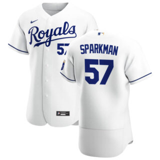Kansas City Royals #57 Glenn Sparkman Men's Nike White Home 2020 Authentic Player MLB Jersey