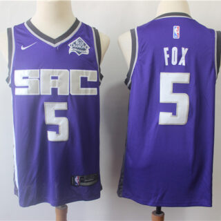 Kings 5 De'Aaron Fox Purple Nike Swingman Jersey