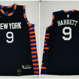 Knicks 9 R.J. Barrett Navy City Edition Nike Swingman Jersey