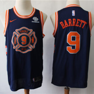 Knicks 9 R.J. Barrett Navy City Edition Nike Swingman Jersey