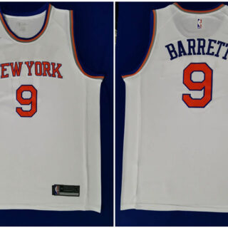 Knicks 9 R.J. Barrett White 2019 NBA Draft First Round Pick Nike Swingman Jersey