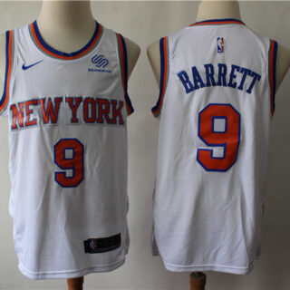 Knicks 9 R.J. Barrett White City Edition Nike Swingman Jersey