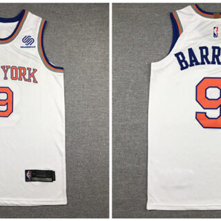 Knicks 9 R.J. Barrett White Nike Authentic Jersey