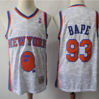 Knicks 93 Bape Gray 1998-99 Hardwood Classics Jersey