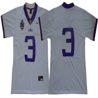 LSU Tigers #3 Odell Beckham Jr White 125 Seasons Limited Stitched NCAA Jersey