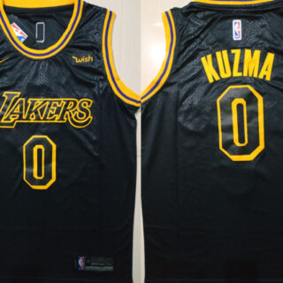 Lakers 0 Kyle Kuzma Black Nike City Edition Swingman Jersey