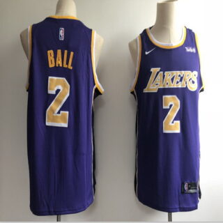 Lakers 2 Lonzo Ball Purple 2018-19 Nike Swingman Jersey