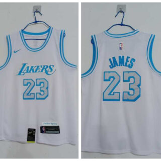 Lakers 23 Lebron James White 2020-21 City Edition Nike Swingman Jersey