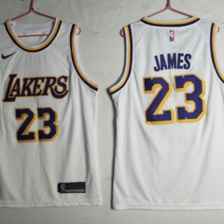 Lakers 23 Lebron James White Nike Swingman Jersey
