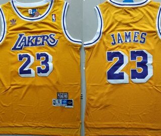 Lakers 23 Lebron James Yellow Hardwood Classics Jersey