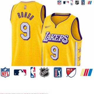 Lakers #9 Rajon Rondo Gold Basketball Swingman City Edition 2019 20 Jersey