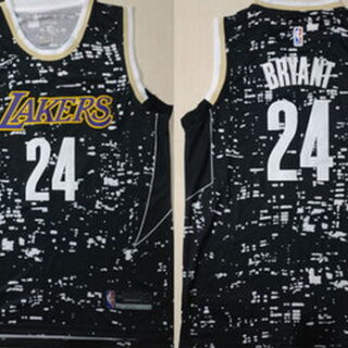 Lakers 24 Kobe Bryant Black City Luminous Nike Swingman Jersey