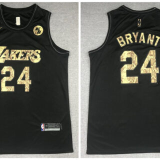 Lakers 24 Kobe Bryant Black Commemorative Swingman Jersey