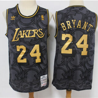 Lakers 24 Kobe Bryant Black Hardwood Classics Jersey