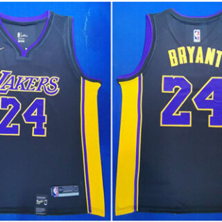 Lakers 24 Kobe Bryant Black Nike Swingman Jersey