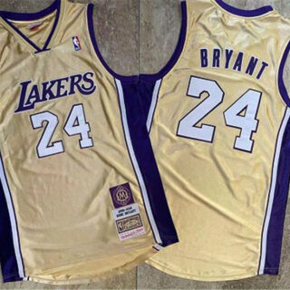 Lakers 24 Kobe Bryant Gold Hall Of Fame Memorial Edition Embroidered Jersey