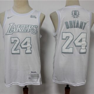 Lakers 24 Kobe Bryant White Nike Swingman MVP Jersey