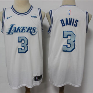 Lakers 3 Anthony Davis White 2020-21 City Edition Nike Swingman Jersey