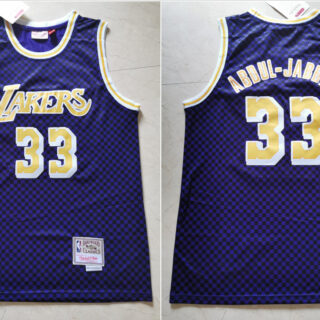 Lakers 33 Kareem Abdul-Jabbar Purple Hardwood Classics Jersey