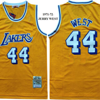 Lakers 44 Jerry West Yellow 1971-72 Hardwood Classics Jersey